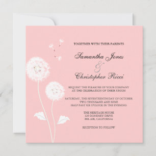 PixDezines Dandelions, diy background colours Invitation