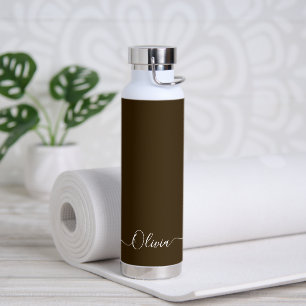 PixDezines Dark Chocolate Brown DIY Colour Water Bottle