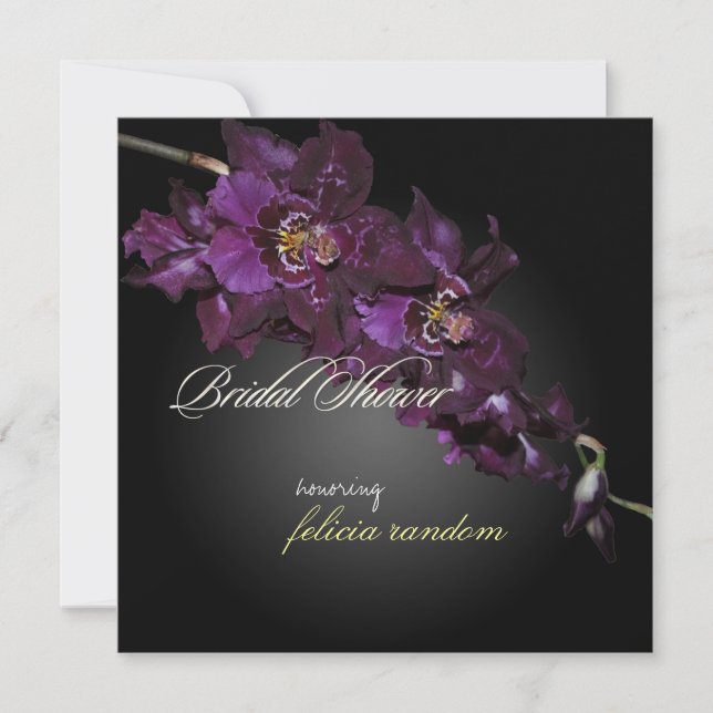 PixDezines dark purple orchids/vuylstekeara Invitation (Front)
