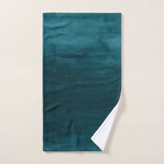 PixDezines Dark Teal Green Watercolor Hand Towel (Hand Towel)