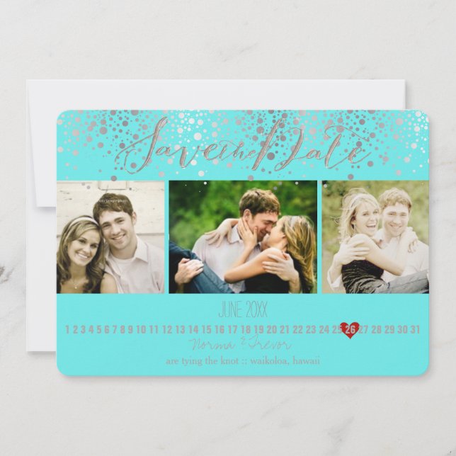 PixDezines dazzled DIY colour/photos save the date (Front)