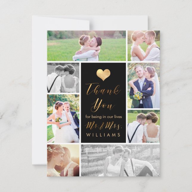 PixDezines Dazzled Faux Gold  Heart Thank You (Front)