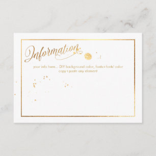 PixDezines Dazzled/Faux Gold Information Enclosure Card