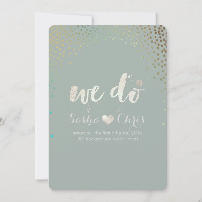 PixDezines dazzled/faux gold specks/diy colour Invitation (Front)