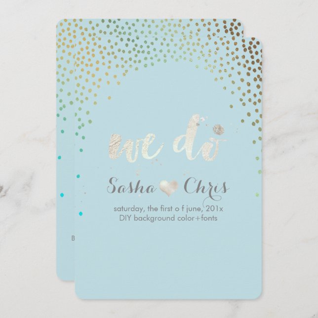 PixDezines dazzled/faux gold specks/diy colour Invitation (Front/Back)