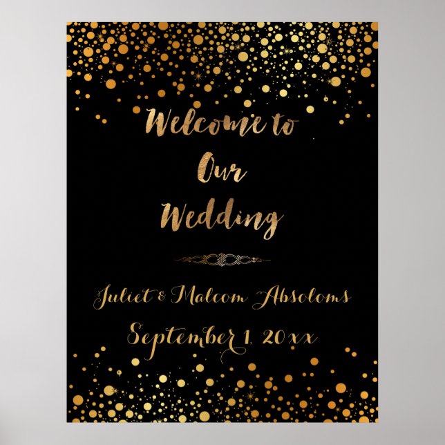 PixDezines dazzled/faux gold/specks/DIY reception Poster (Front)