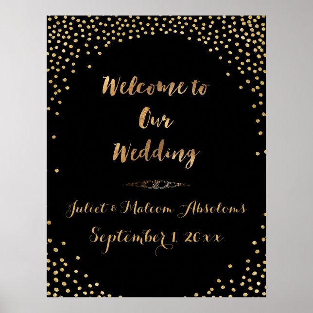 PixDezines dazzled/faux gold/specks/DIY reception Poster (Front)