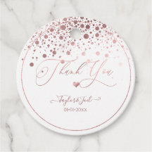 PixDezines Dazzled Faux Rose Gold Confetti + Heart