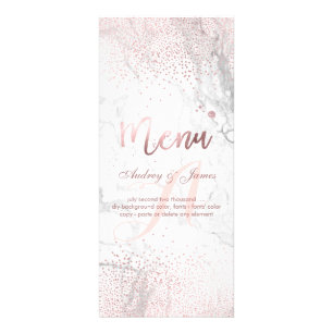 PixDezines Dazzled Faux Rose Gold+Marble Menu