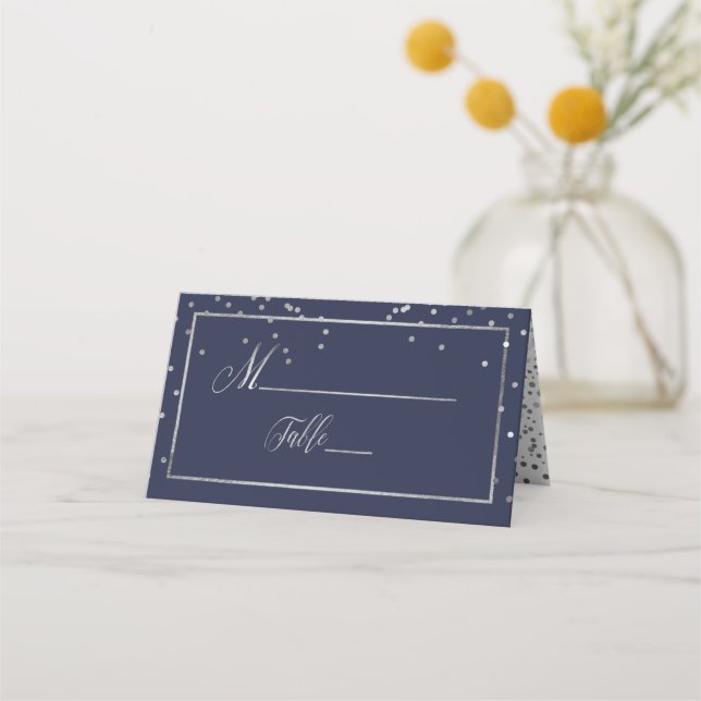 PixDezines Dazzled Faux Silver DIY background Place Card (Front)