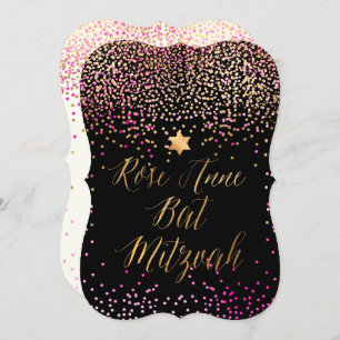 PixDezines Dazzled Gold/Faux Foil/Bat Mitzvah Invitation