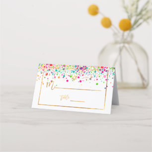 PixDezines Dazzled/Rainbow Confetti/Star of David Place Card
