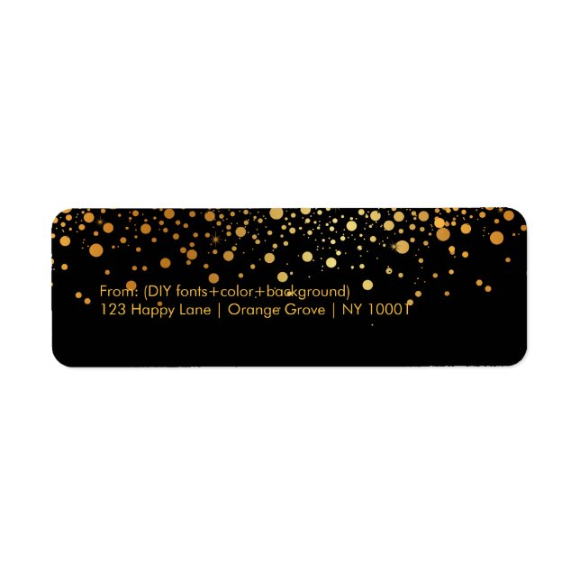PixDezines dazzled with gold/DIYbackground Return Address Label (Front)