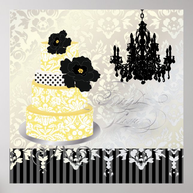 PixDezines desiree damask cake+chandelier Poster (Front)