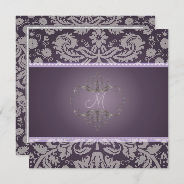 PixDezines DESIREE DAMASK/DIY background Invitation (Front/Back)