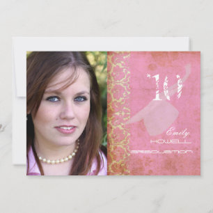 PixDezines Desiree Damask/Vintage+Pink Invitation