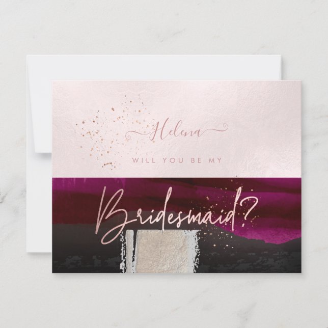 PixDezines Dhalia Red Blush Will You .. Bridesmaid Invitation (Front)