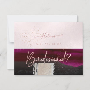 PixDezines Dhalia Red Blush Will You .. Bridesmaid Invitation