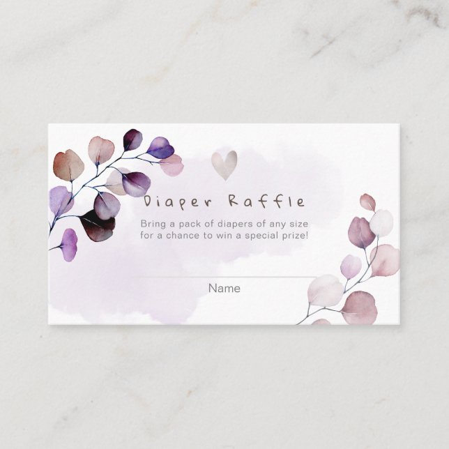 PixDezines Diaper Raffle Gum Eucalyptus Place Card (Front)