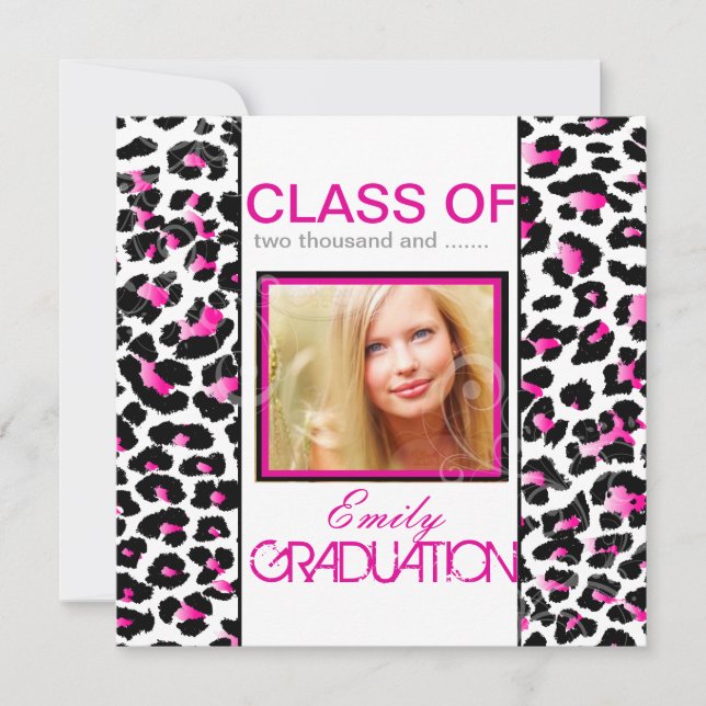 PixDezines diy 2012 graduation, cheetah Invitation (Front)