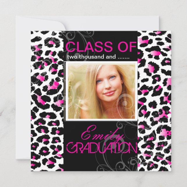 PixDezines diy 2012 graduation, cheetah Invitation (Front)