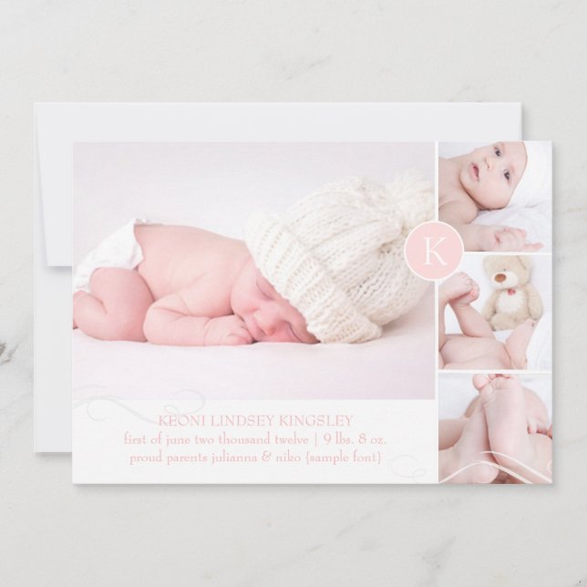 PixDezines diy accent colour/ birth announcement (Front)