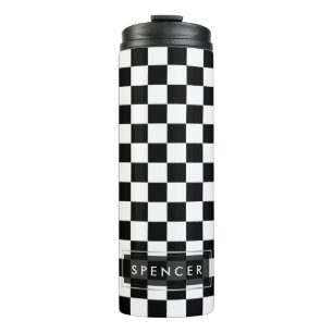 PixDezines DIY Background/Chequered Thermal Tumbler
