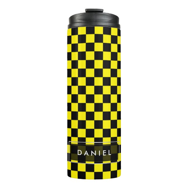 PixDezines DIY Background/Chequered Thermal Tumbler (Front)