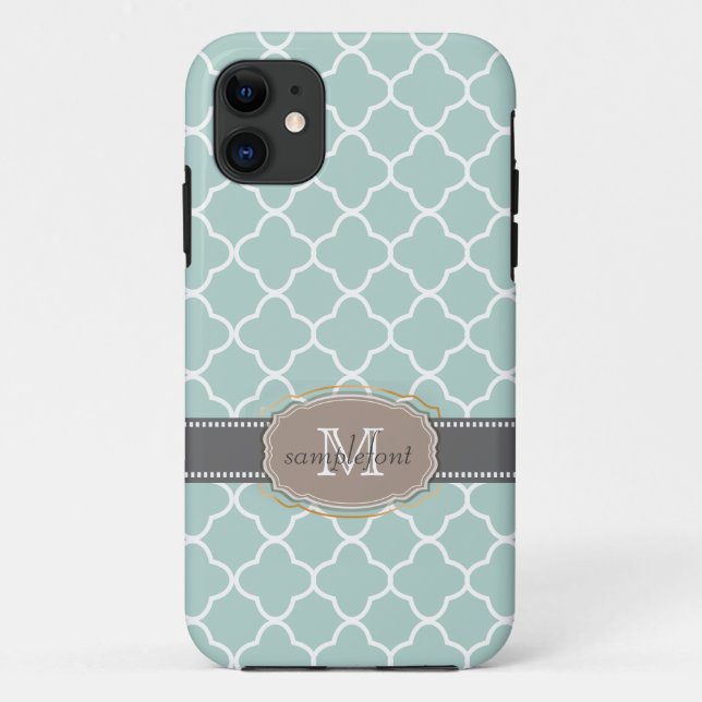 PixDezines diy background colour/quatrefoil patter Case-Mate iPhone Case (Back)