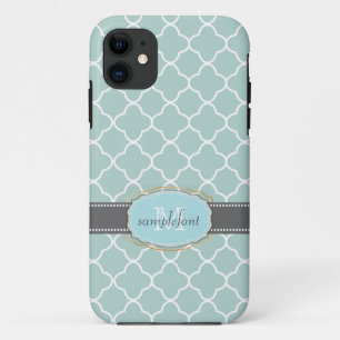 PixDezines diy background colour/quatrefoil patter iPhone 11 Case