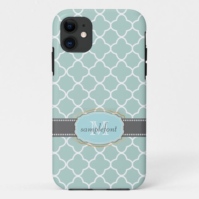 PixDezines diy background colour/quatrefoil patter Case-Mate iPhone Case (Back)