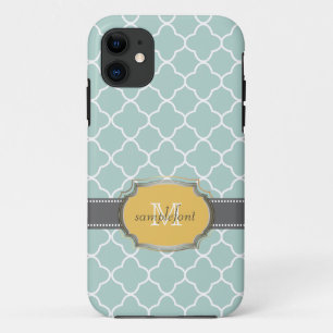 PixDezines diy background colour/quatrefoil patter iPhone 11 Case