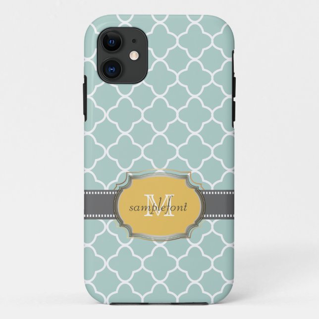 PixDezines diy background colour/quatrefoil patter Case-Mate iPhone Case (Back)