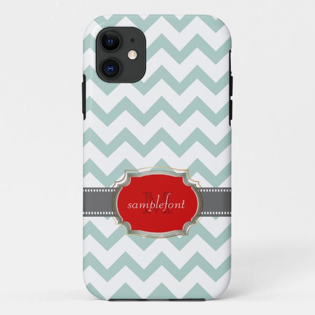 PixDezines diy background colour/white chevron Case-Mate iPhone Case (Back)
