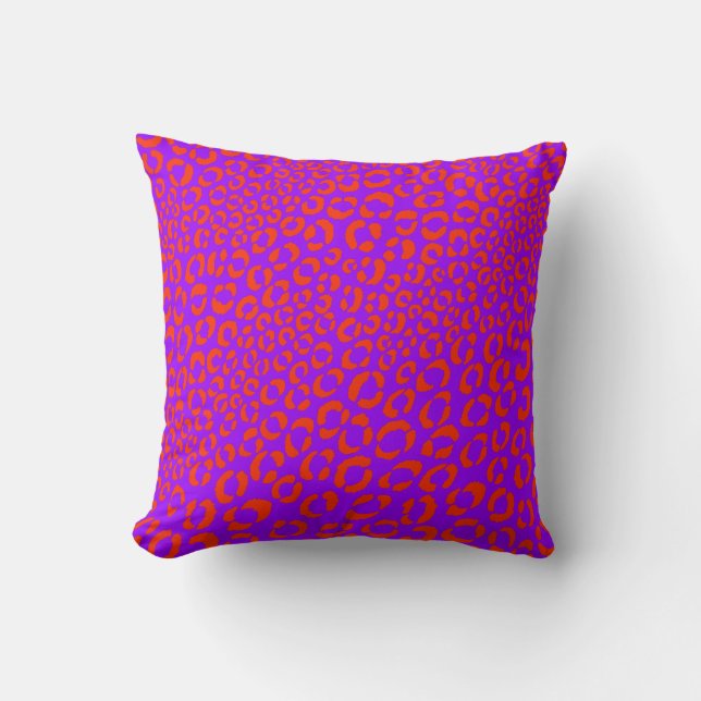 PixDezines diy background colours/neon leopard Cushion (Front)