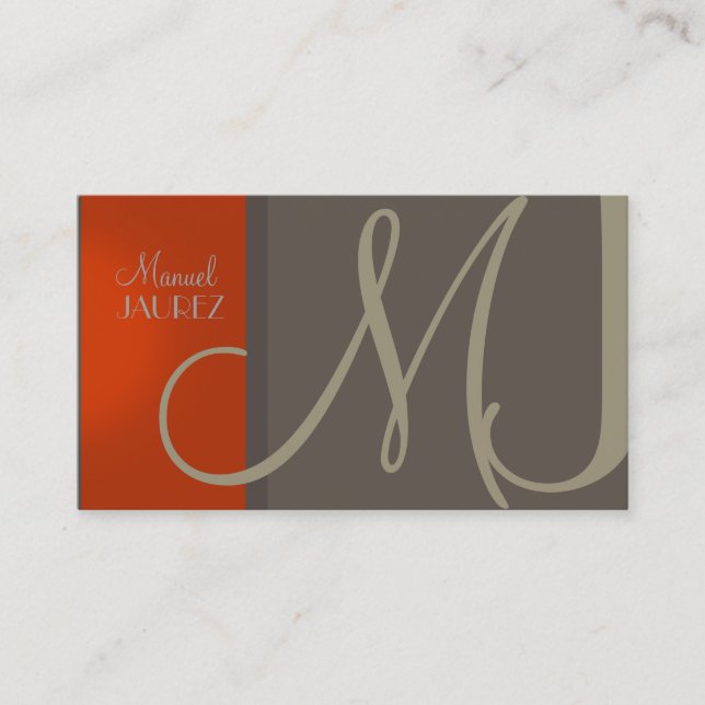 PixDezines diy background colours/stylish monogram Business Card (Front)