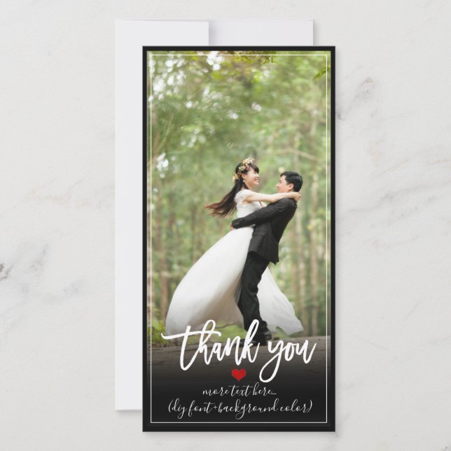 PixDezines DIY background/thank you wedding photo Thank You Card (Front)