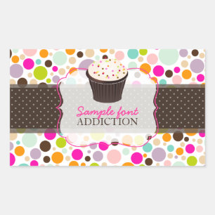 PixDezines diy, bubble gum+sprinkles cupcake Rectangular Sticker