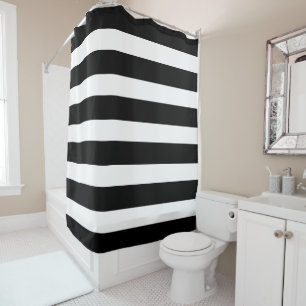 PixDezines DIY colour adjustable black white Shower Curtain