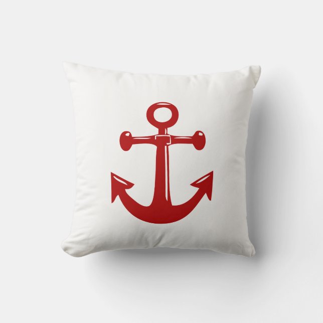 PixDezines DIY colour/anchors nautical red Cushion (Front)