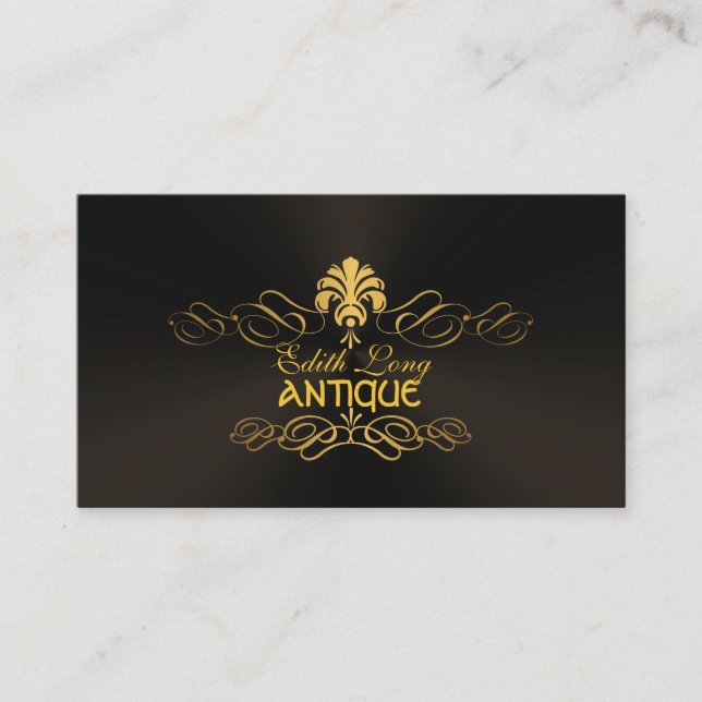 PixDezines diy colour/antique scrolls faux metal Business Card (Front)