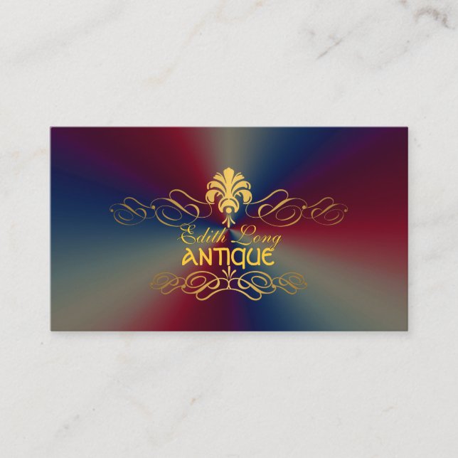 PixDezines diy colour/antique scrolls faux metal Business Card (Front)