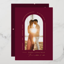 PixDezines DIY colour Burgundy Arch Save Date