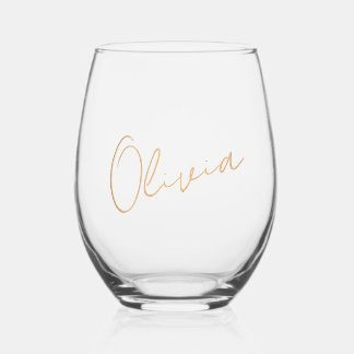 PixDezines DIY colour Custom Wine Tumbler Stemless Wine Glass