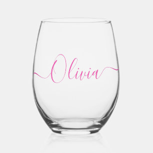 PixDezines DIY colour Custom Wine Tumbler Stemless Wine Glass