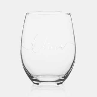 PixDezines DIY colour Custom Wine Tumbler Stemless Wine Glass