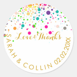PixDezines DIY colour/dazzled/rainbow specks Classic Round Sticker