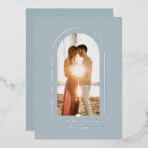 PixDezines DIY colour Dusty Blue Arch Save Date