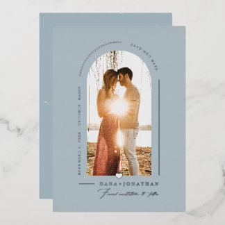 PixDezines DIY colour Dusty Blue Arch Save Date