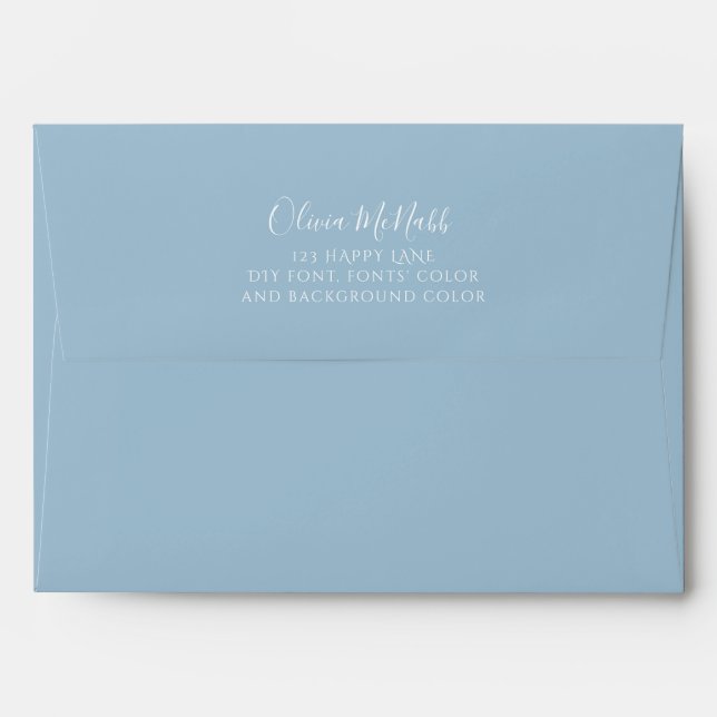PixDezines DIY Colour Dusty Blue Pre-Addressed Envelope (Back (Top Flap))